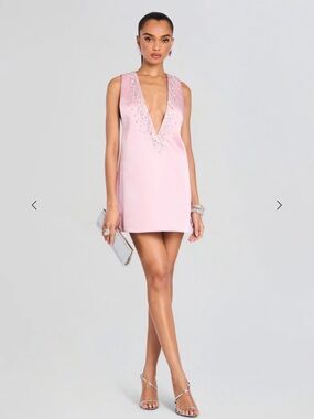 Retrofite Beaded Pink V-Neck Sleeveless Top